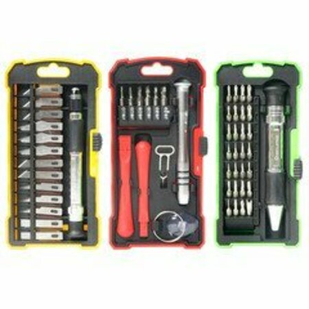 SWE-TECH 3C Hobby and Repair Set, 17-pc Smart phone kit, 28-piece Prec screwdriver set, 13-pc Hobby knife set, 3PK FWT9005-10130